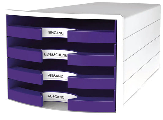 HAN Schubladenbox IMPULS A4/C4 14.75 lila 4 Schubladen Idealshop