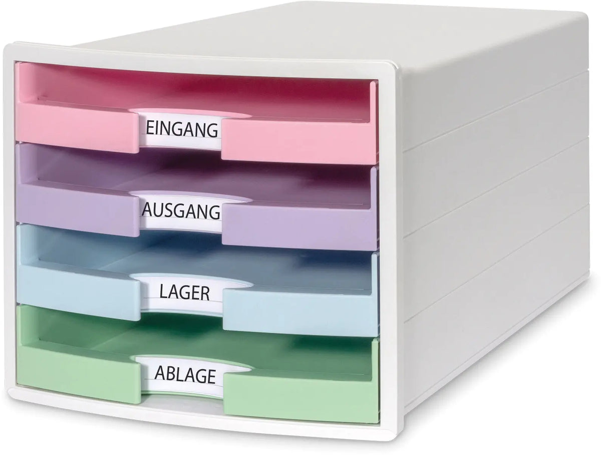 HAN Schubladenbox IMPULS A4/C4 14.75 weiss/pastell, 4 Schubladen Idealshop