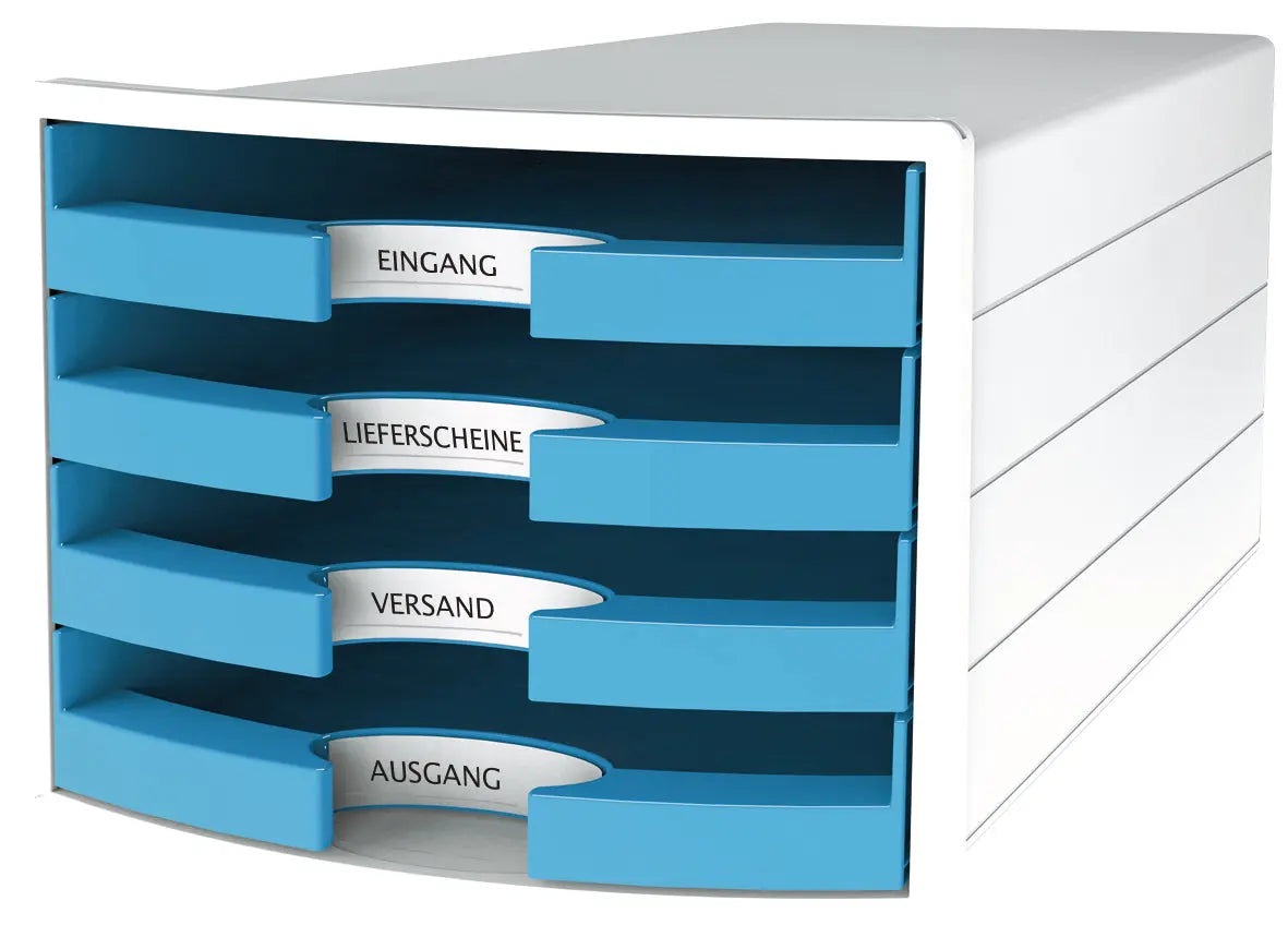 HAN Schubladenbox Impuls A4/C4 1013-54 hellblau 4 Schubladen Idealshop