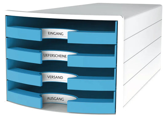 HAN Schubladenbox Impuls A4/C4 1013-54 hellblau 4 Schubladen Idealshop