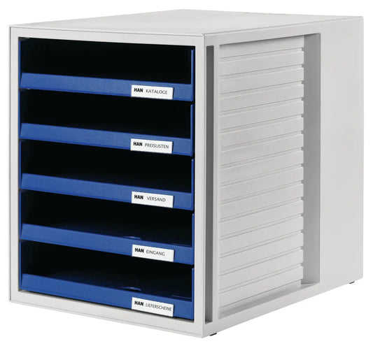 HAN Schubladenbox Schrank-Set 24.30 grau/blau 5 Fächer Idealshop