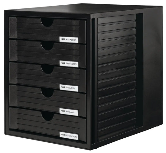 HAN Schubladenbox Systembox 24.30 schwarz 5 Fächer Idealshop
