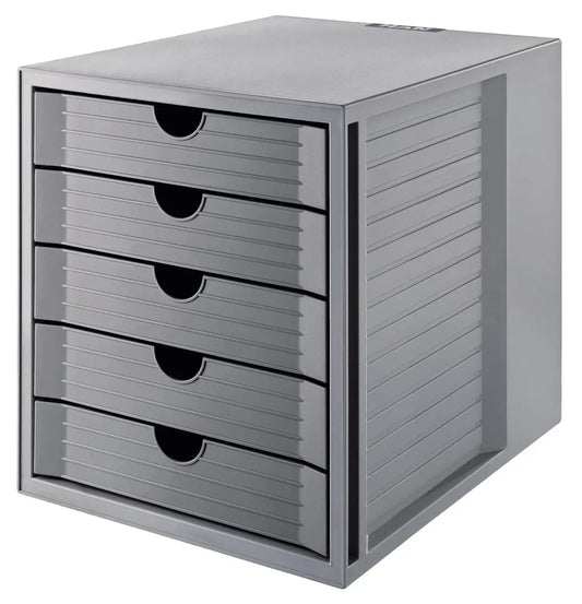 HAN Schubladenbox Systembox A4 24.30 grau öko 5 Fächer Idealshop