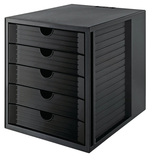 HAN Schubladenbox Systembox A4 24.30 schwarz öko 5 Fächer Idealshop