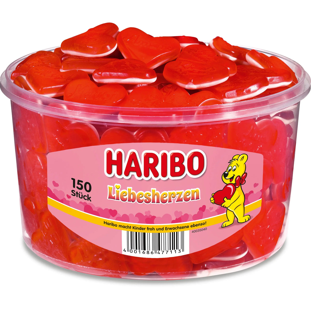 HARIBO Liebes-Herze ME92512 Dose 1200g, 150 Stk. Idealshop