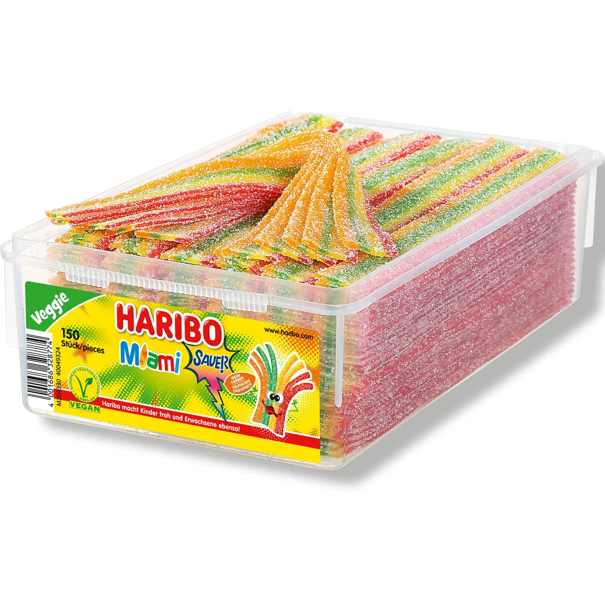 HARIBO Miami Sauer vegan OR49688 Dose 1125g, 150 Stk. Idealshop