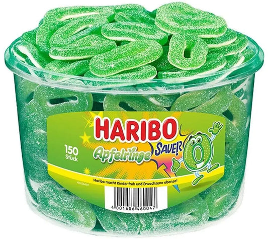 HARIBO Saure Apfelringe ME82917 Dose 1200g, 150 Stk. Idealshop