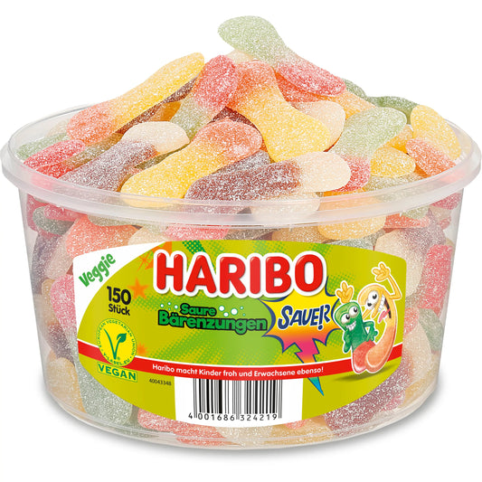 HARIBO Saure Bärenzungen ME02591 Dose 1350g, 150 Stk. Idealshop
