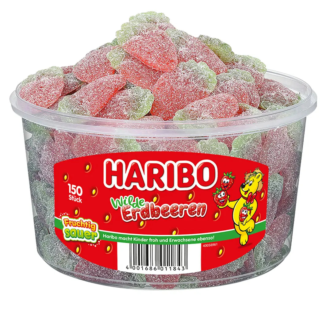 HARIBO Saure Wilde erdbeeren ME83082 Dose 1200g, 150 Stk. Idealshop