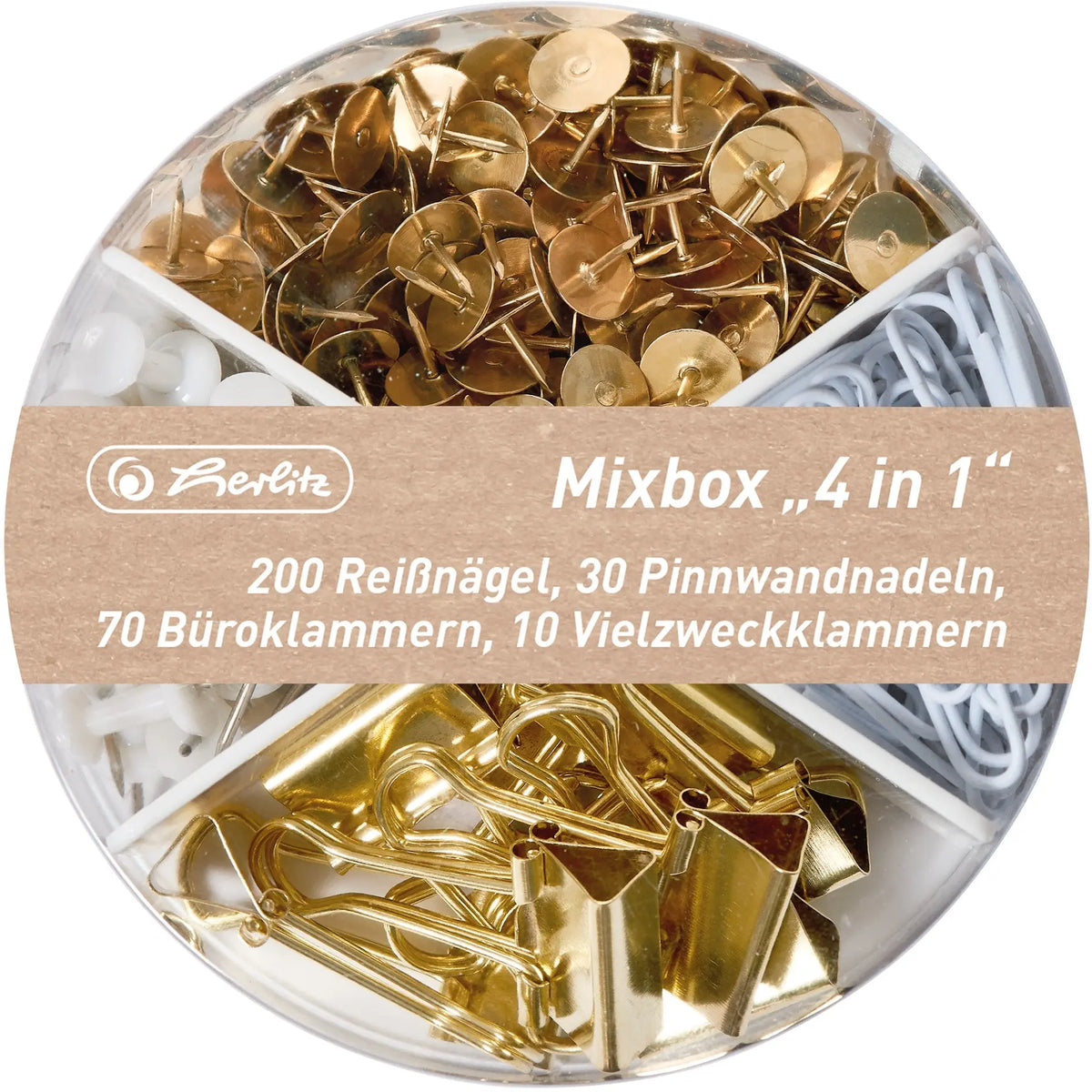 HERLITZ Mixbox 4 in 1 Pure Glam 50021833 Weiss, Gold 40 Blatt punktiert Idealshop