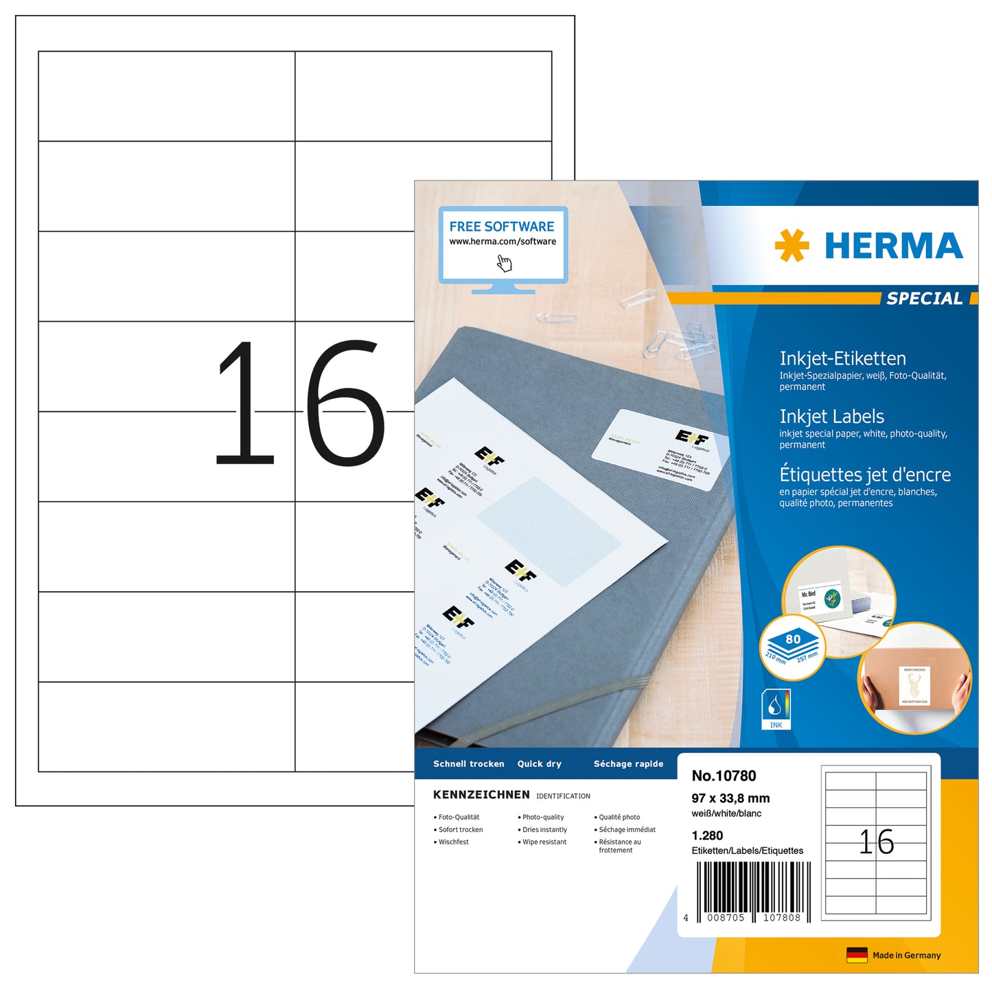 HERMA     Etiketten Inkjet     97x33.8mm