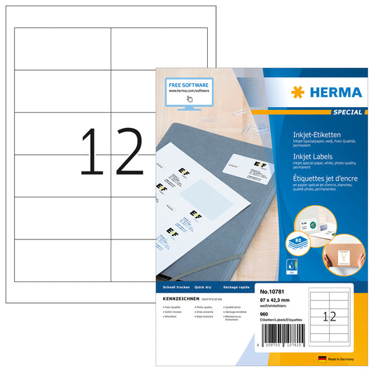 HERMA     Etiketten Inkjet     97x42.3mm