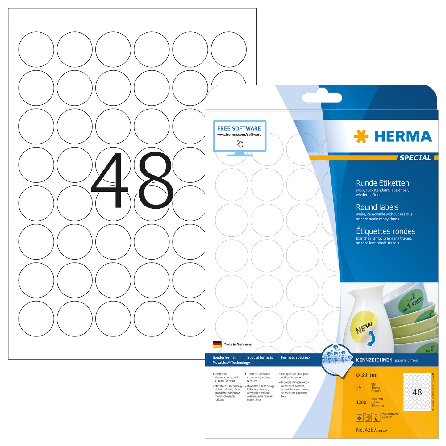 HERMA     Universal-Etiketten       30mm