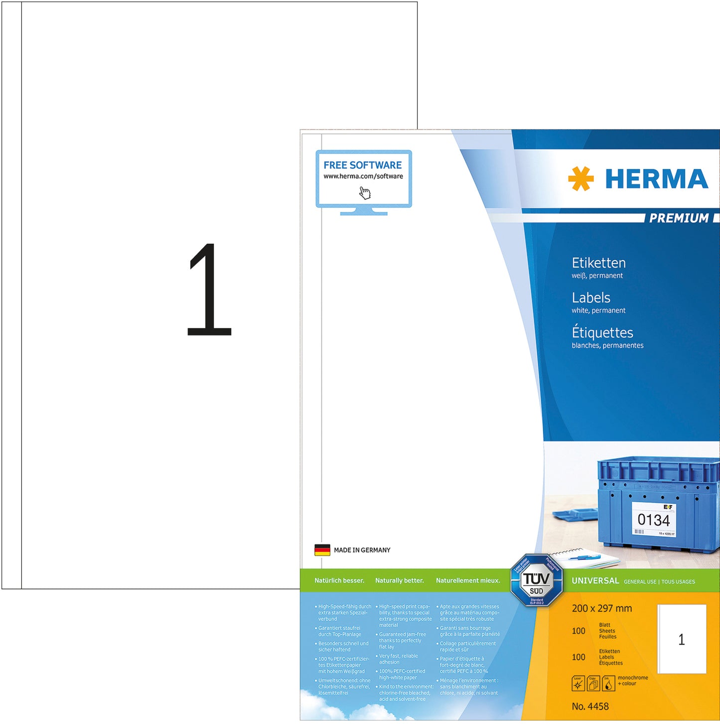 HERMA     Universal-Etiketten  200x297mm