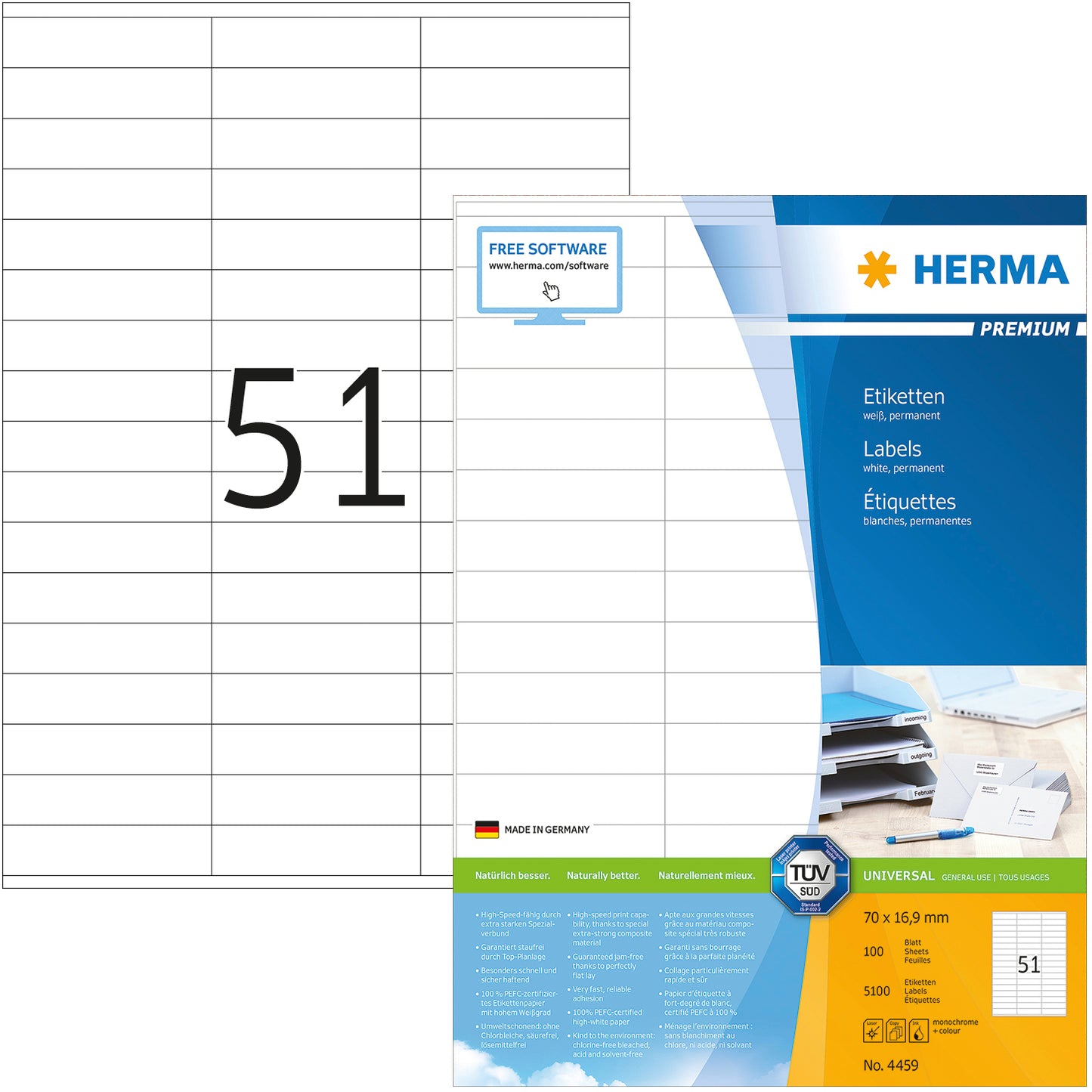 HERMA     Universal-Etiketten  70x16,9mm