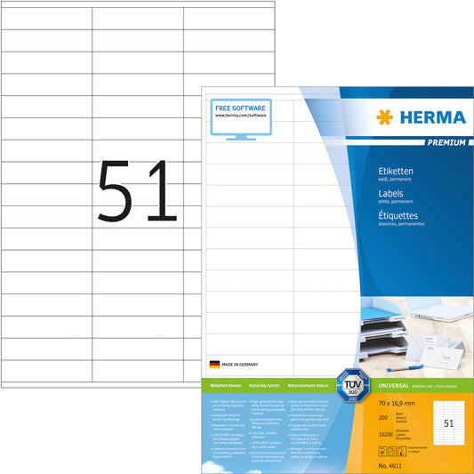 HERMA     Etiketten Premium    70×16,9mm