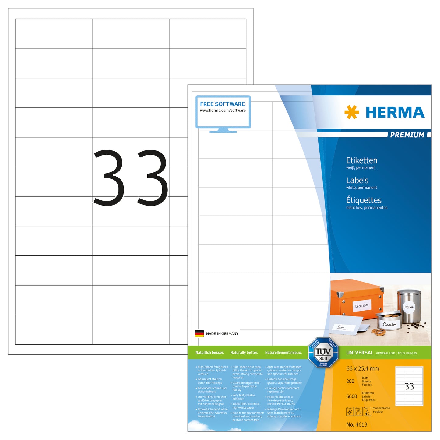 HERMA     Etiketten Premium    66×25,4mm