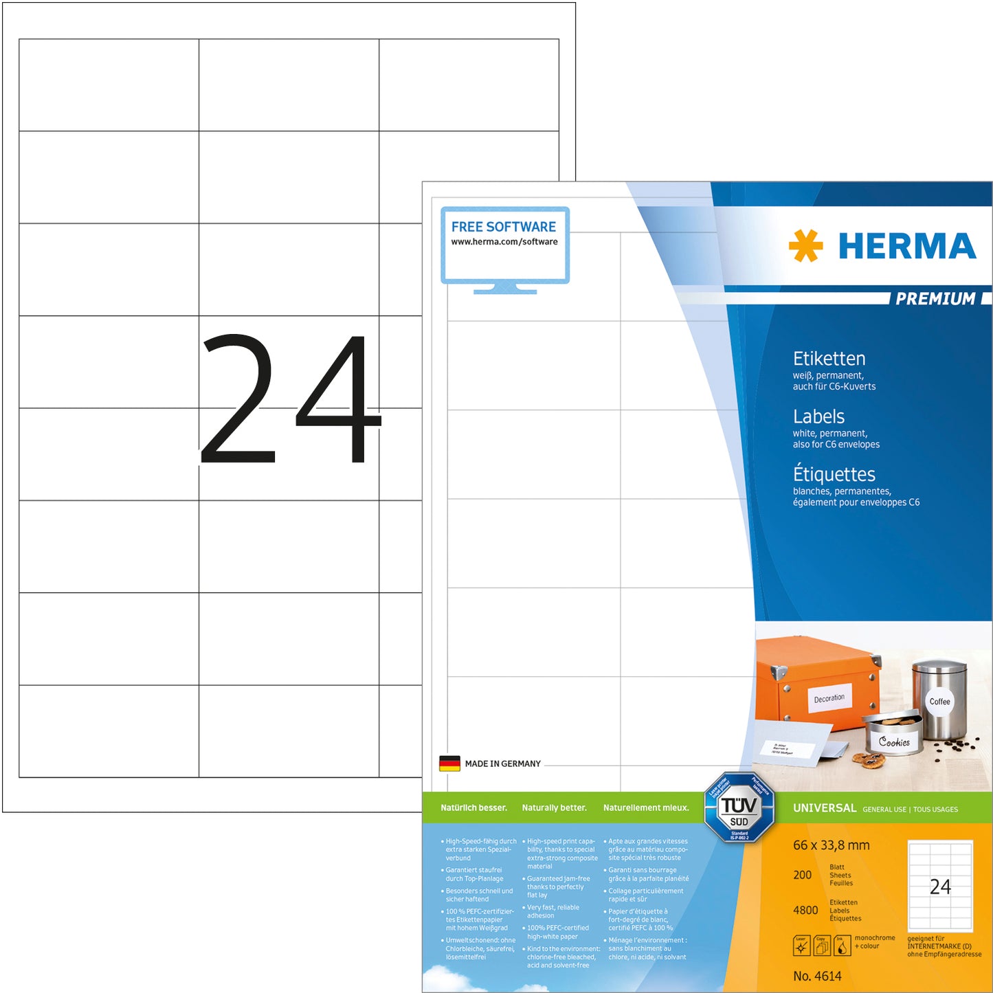 HERMA     Universal-Etiketten  66x33,8mm