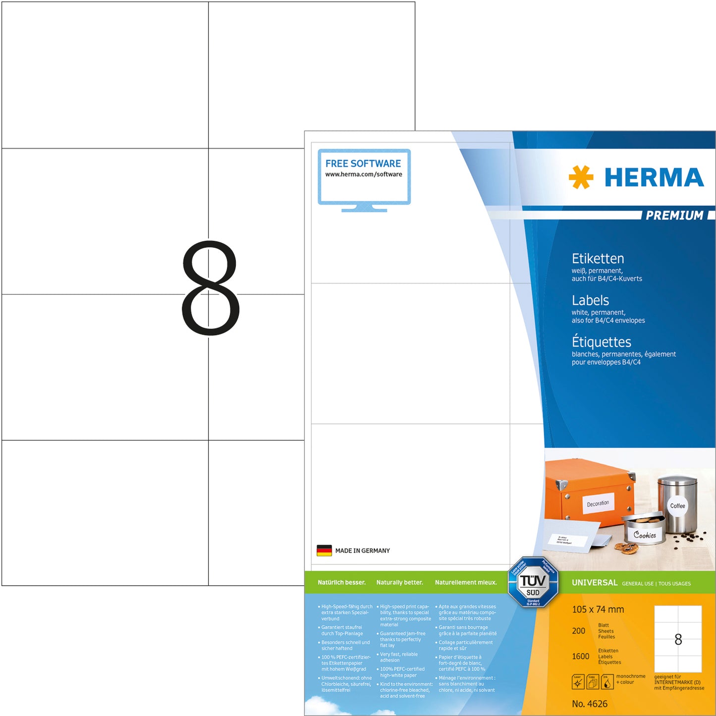 HERMA     Universal-Etiketten   105x74mm