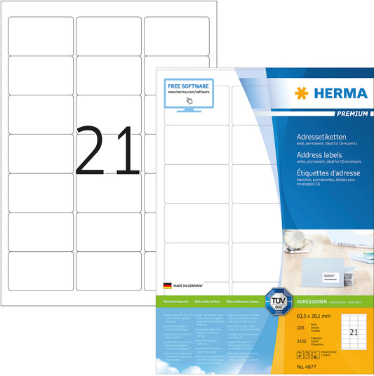 HERMA     Etiketten Premium  63,5x38,1mm