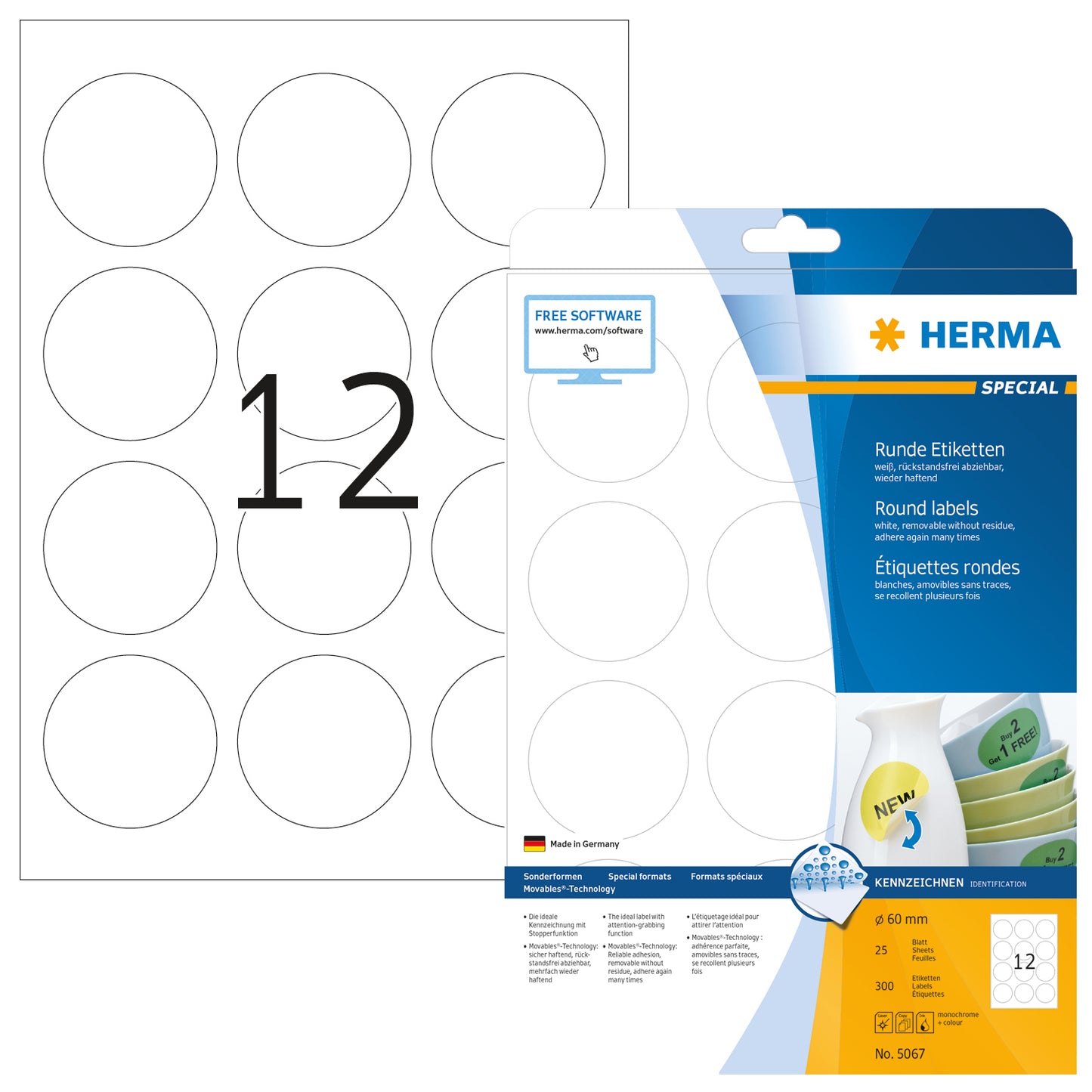 HERMA     Rund-Etiketten            60mm