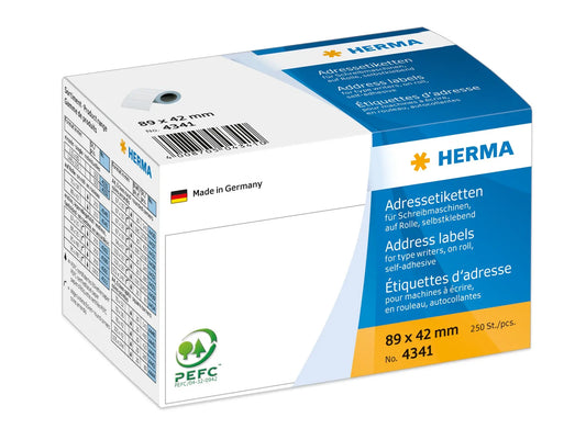 HERMA Adressetiketten 89×42mm 4341 weiss, Rolle Idealshop