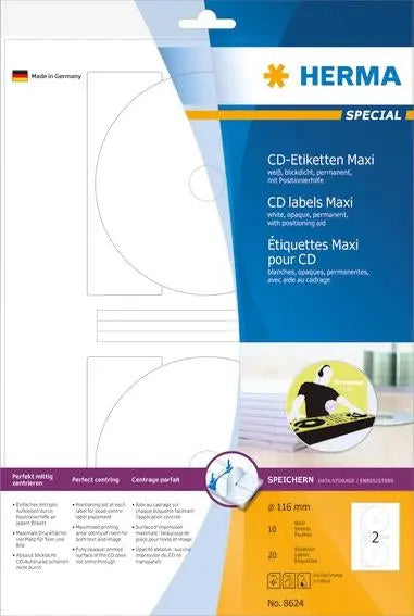 HERMA     CD Etiketten weiss, Ø 116mm Idealshop