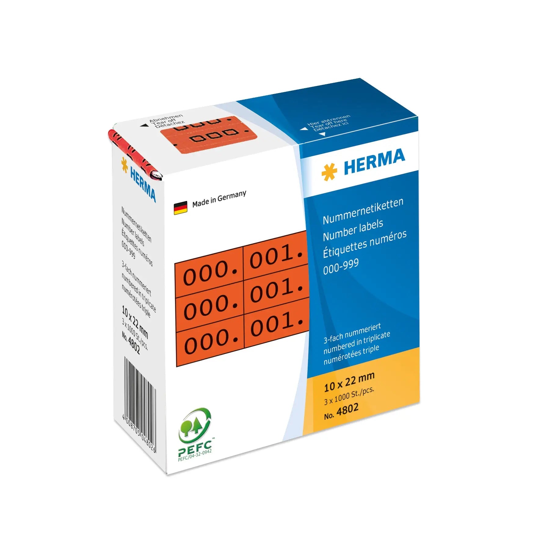 HERMA     Dreifach-Nummern       22x10mm Idealshop