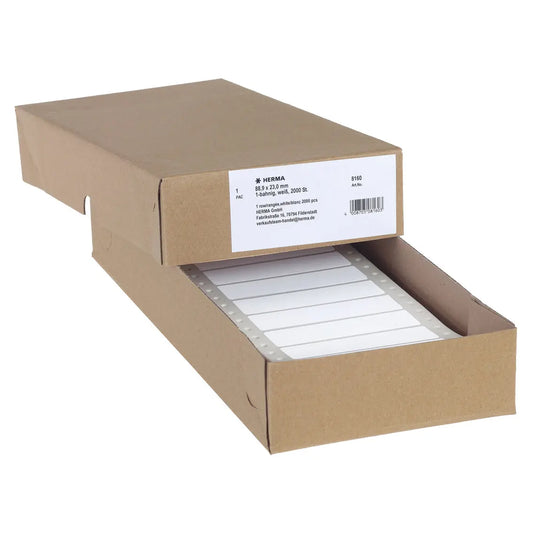 HERMA Etiketten 1-bah. 88,90×23mm 8160 weiss, endlos 2000 Stück Idealshop