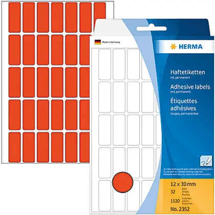 HERMA Etiketten 12×30mm 2352 rot 1120 Stück Idealshop