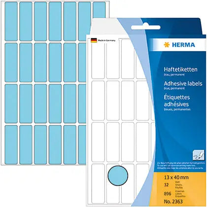 HERMA Etiketten 13×40mm 2363 blau 896 Stück Idealshop