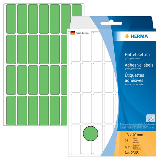 HERMA Etiketten 13×40mm 2365 grün 896 Stück Idealshop