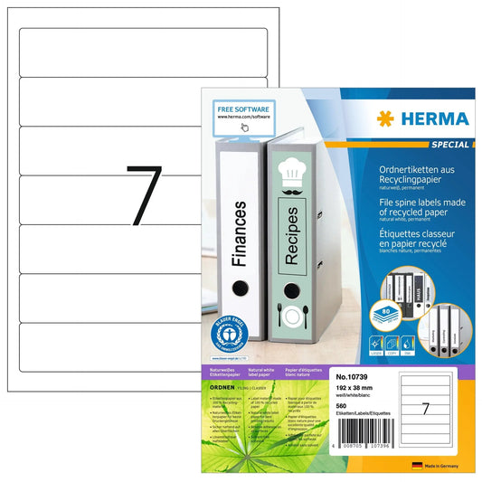 HERMA Etiketten 192x38mm 10739 recycling 560 Stück Idealshop