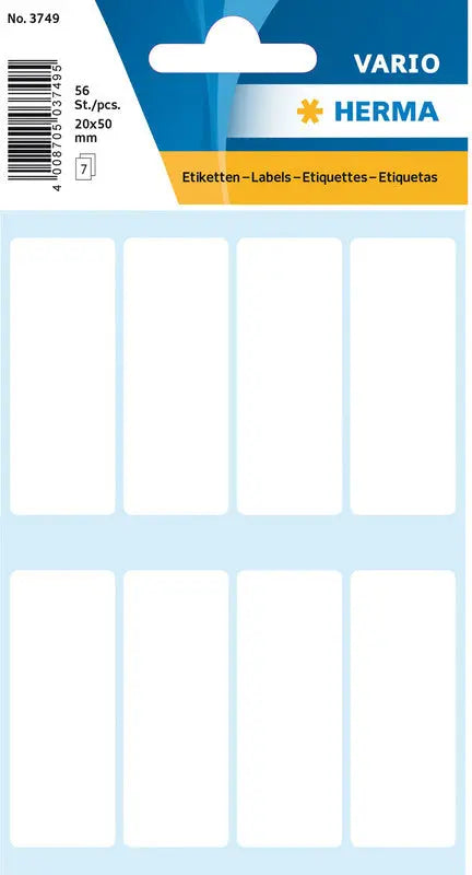HERMA Etiketten 20x50mm 3749 weiss 56 Stück Idealshop