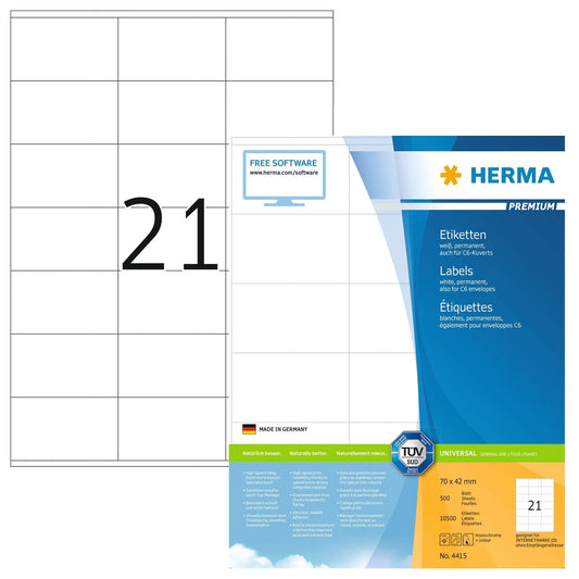 HERMA Etiketten 4415 4415 70x42mm 10'500Stk. 500 Blatt Idealshop