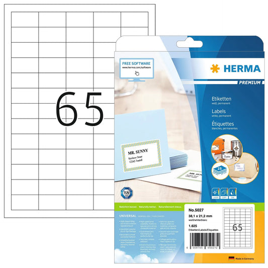 HERMA Etiketten 5027 5027 38.1x21.2mm 1625Stk. 25 Blatt Idealshop