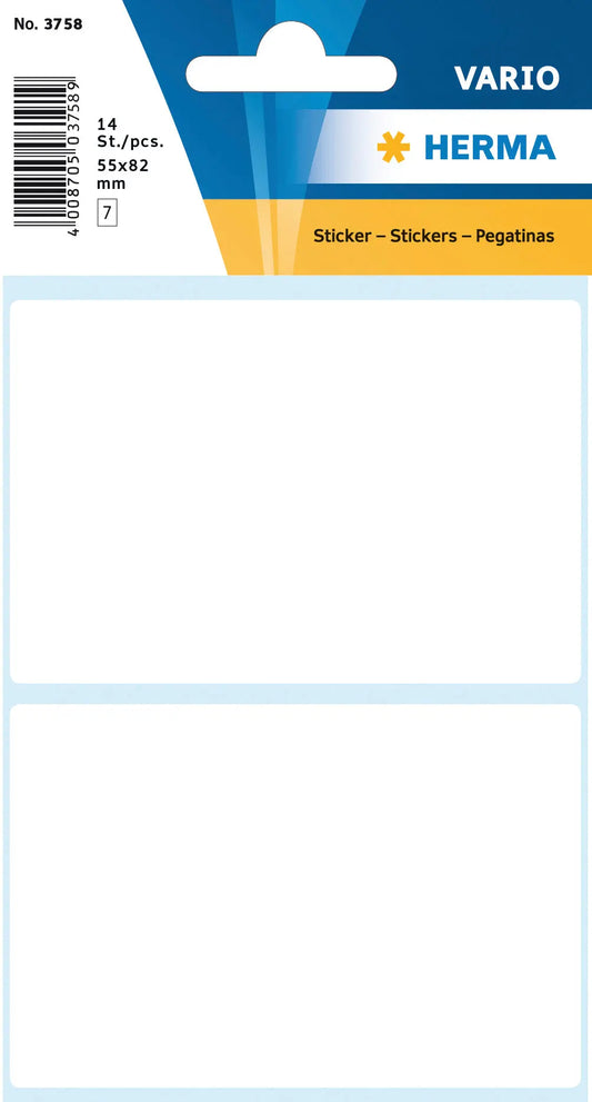HERMA Etiketten 55×82mm 3758 weiss 14 Stück Idealshop