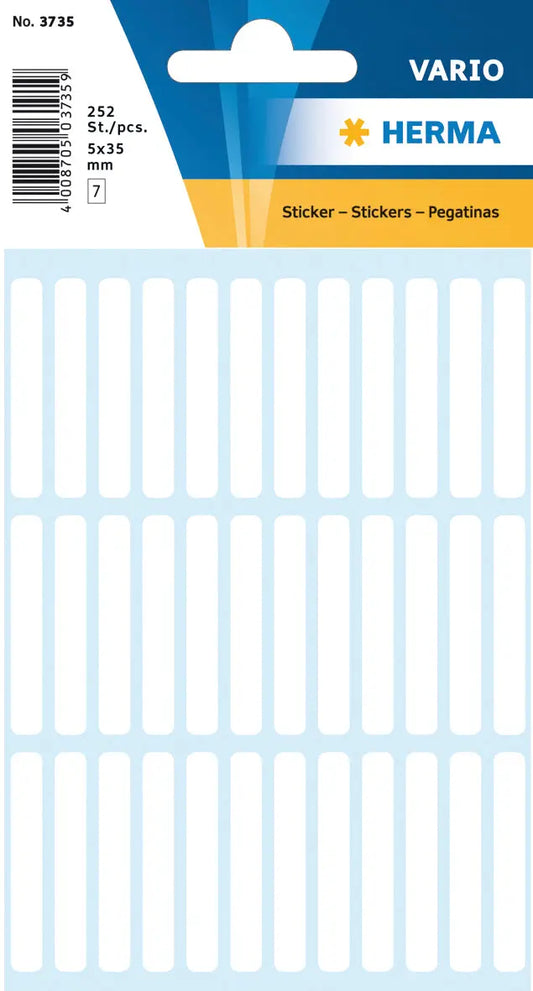 HERMA Etiketten 5×35mm 3735 weiss 252 Stück Idealshop