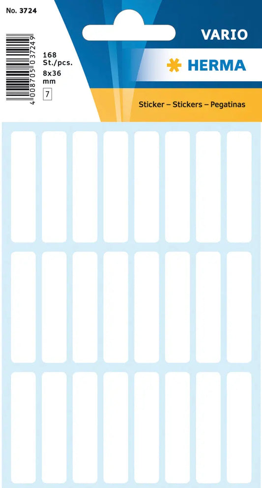 HERMA Etiketten 8×36mm 3724 weiss 168 Stück Idealshop