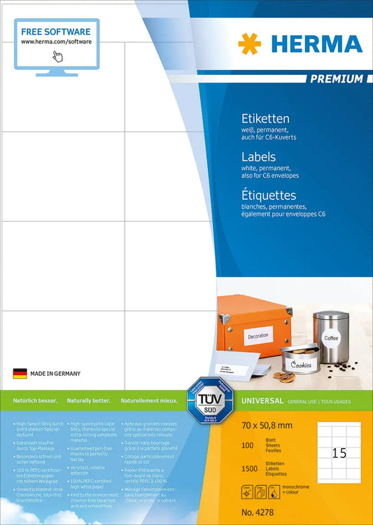 HERMA     Etiketten PREMIUM    70x50.8mm Idealshop