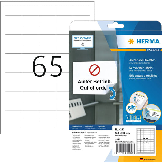 HERMA Etiketten Special 38×21,2mm 4212 Preis-Etiketten 1625 Stück Idealshop