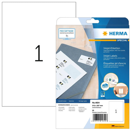HERMA Etiketten Special A4 4824 weiss 25 Stück Idealshop