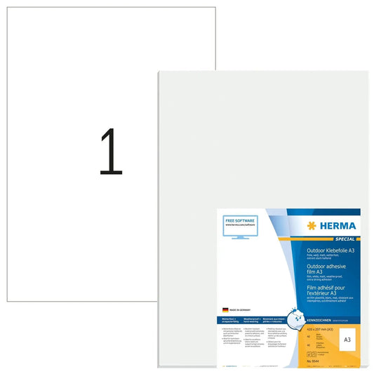 HERMA Folienetiketten 297x420mm 9544 weiss,PP matt 40 Stk./40 Bl. Idealshop