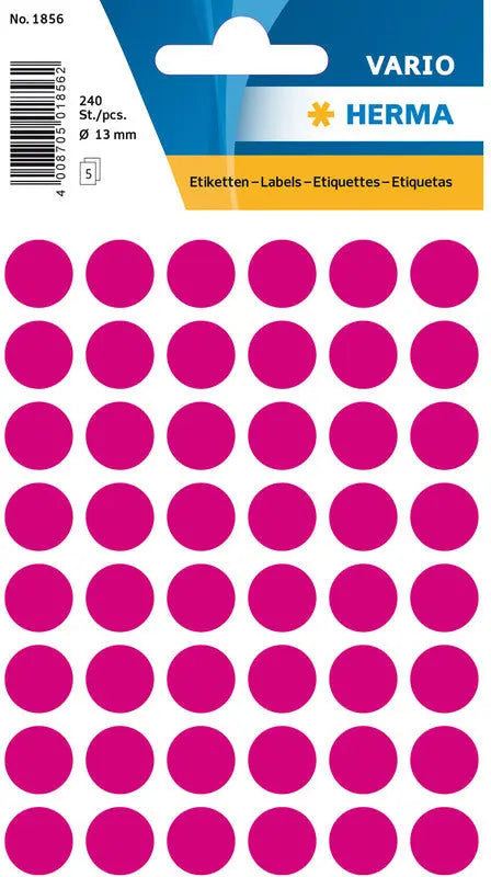 HERMA Markierungspunkte 13mm 1856 pink 240 Stück Idealshop