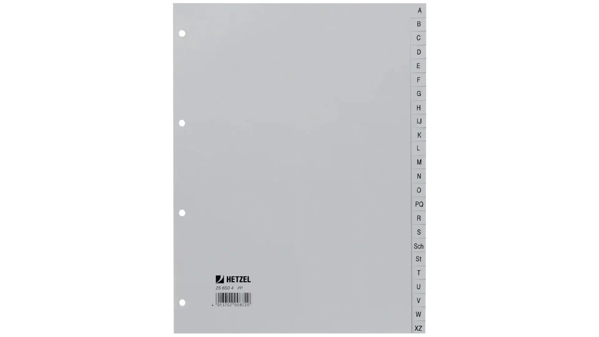 HETZEL Register PP A4 25650481 grau A-Z 24-teilig Idealshop