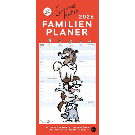 HEYE Familienplaner 2026 23015+26 Simons Katze DE 21x45cm Idealshop