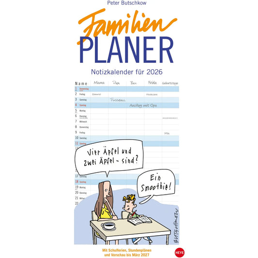 HEYE Familienplaner Butschkow 2026 1588+26 1M/1S DE 5 Spalten 21x45cm Idealshop