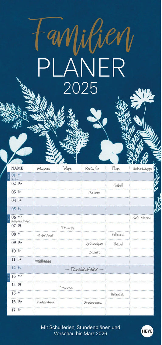 HEYE      Familienplaner Indigo     2025 Idealshop
