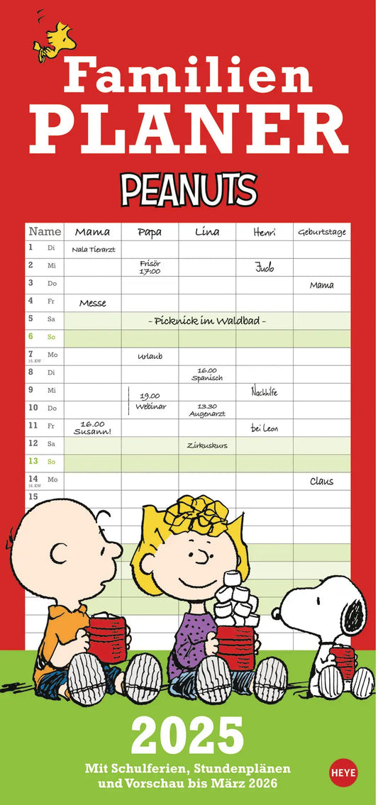HEYE      Familienplaner Peanuts    2025 Idealshop