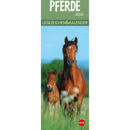 HEYE Lesezeichen-Kal. Pferde 2026 21475+26 DE 6x18cm Idealshop